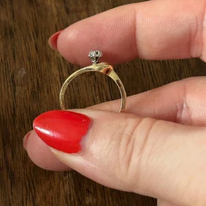 Vintage Engagement Ring Set 14 Carat Gold Featuring .03 Carat Diamond Size 6 1/4 image 8