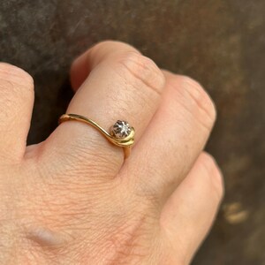 Vintage Engagement Ring Set 14 Carat Gold Featuring .03 Carat Diamond Size 6 1/4 image 5