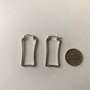 Robert Lee Morris Sterling Silver Rectangular Hoop Earrings