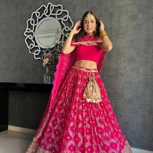 designer pink lehenga choli with high quality embroidery work wedding wear lehenga party wear lehenga minimalist lehenga, lehenga choli