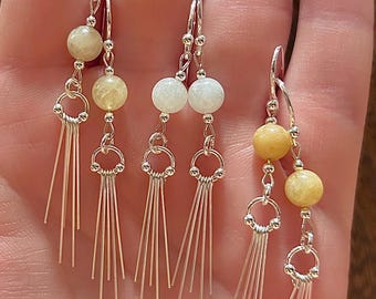 Morganite Sterling Silver Dangle Earrings