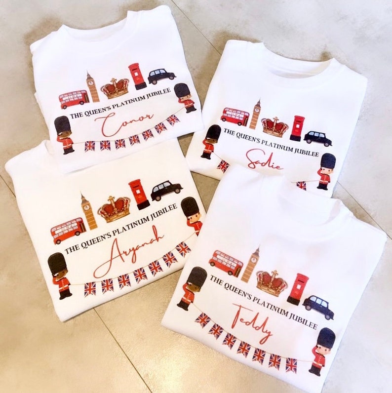 Personalised Queen's Platinum Jubilee Children's T-Shirt | Memorabilia | Custom T-Shirt | Party | Jubilee Celebrations | Kidswear 