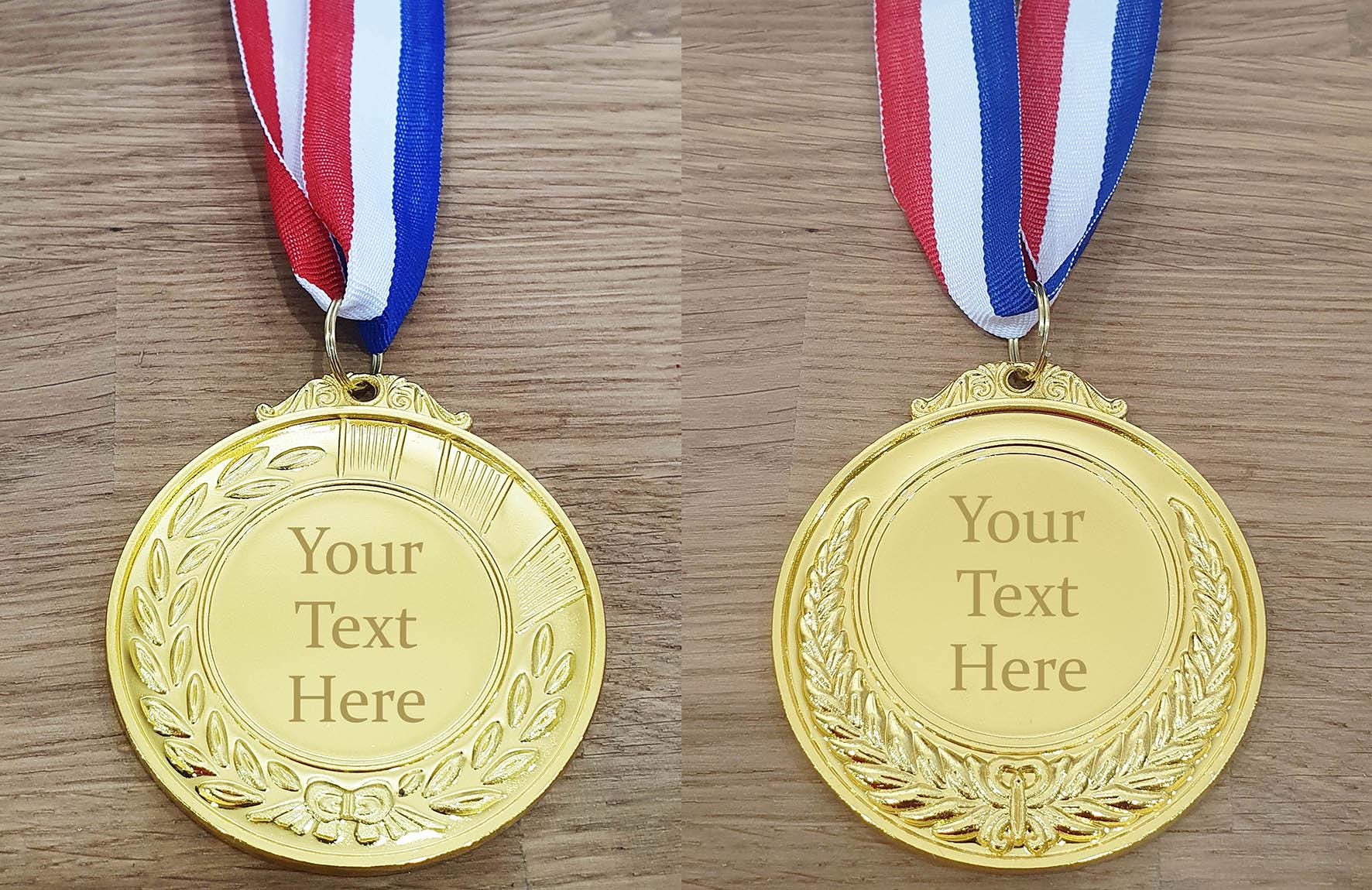 その他 Gold Medal Women's and Men's Designs Personalised Engraved Gold Coloured Metal Medal With Your Own