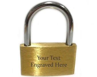 Personalised Engraved Square Padlock. Custom Text. Love Lock. Valentines Anniversaries Wedding Christmas Present Gift Bridge Travel Padlocks