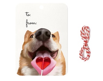 Corgis Herz Geschenkanhänger - 10er Set - Niedliche Corgis Hund Illustration - Perfekt für besondere Anlässe