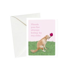 Carte Labrador à mes côtés - carte de remerciement amusante, parfaite pour les amoureux des chiens, les mamans chien, carte de fête des mères