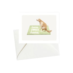 Carte de pendaison de crémaillère amusante labrador - Home Sweet Home - Idée cadeau unique pour une nouvelle maison