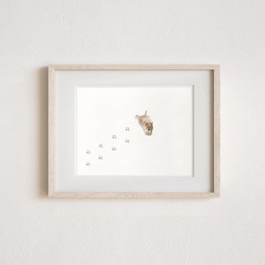 Snow Angel Art Print, Golden Retriever, Cute Dog Wall Art, Illustration dhiver, Funny Dog Print, Cadeaux pour parents danimaux de compagnie, Minimaliste image 1