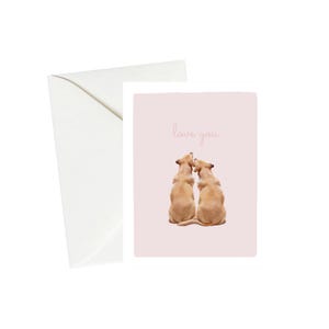 Carte Love You Yellow Two Labs - Carte d'anniversaire romantique ou de Saint-Valentin