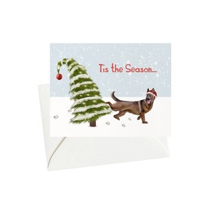 Carte de Noël berger allemand - carte de vœux drôle de chien, c'est la saison