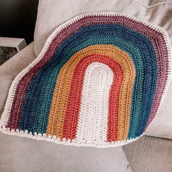 Rainbow Baby Blanket Crochet Pattern - Nursery Blanket - New Born Blanket Crochet Pattern - Colorful Blanket - Rainbow Rug Crochet Pattern