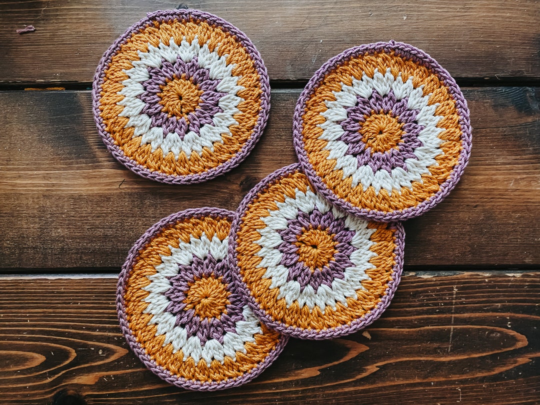 Crochet Coffee Coaster Pattern Sunburst Coffee Coaster Crochet Pattern