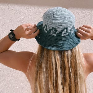 Crochet Bucket Hat - 100% Cotton Bucket Hat - Summer Bucket Hat - Sun Hat - Wave Bucket Hat - Beach Hat