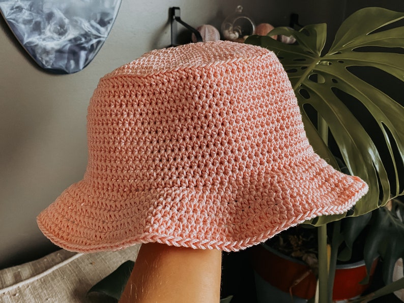 CUSTOM Solid Colour Crochet Bucket Hat 100% Cotton 4 Sizes image 6