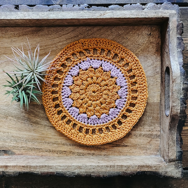 Crochet Placemat - Crochet Pattern - Crochet Table Mat - Crochet Coaster - Crochet Boho Placemat - Crochet Mandala - Crochet Home Decor