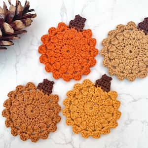 Pumpkin Coaster Crochet Pattern - Crochet Pattern - Pumpkin Crochet Pattern - Crochet Fall - Crochet Halloween - Crochet Pumpkin