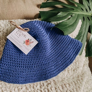 CUSTOM Solid Colour Crochet Bucket Hat 100% Cotton 4 Sizes image 5