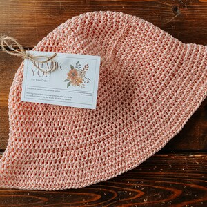 CUSTOM Solid Colour Crochet Bucket Hat 100% Cotton 4 Sizes image 4