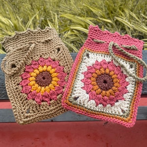 Mini Satchel Crochet Pattern Drawstring Satchel Crochet Pattern Flower ...