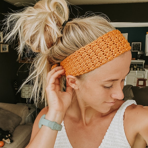 Crochet Pattern - Farmhouse Headband - Crochet Headband Pattern - Farmhouse Crochet Headband Pattern - Crochet Spa headband