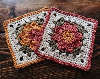 Daisy Puff Granny Square Crochet Pattern - Easy Crochet Pattern - Granny Square Pattern - Crochet Flower - Crochet Daisy Pattern