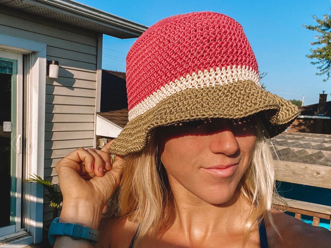 Watermelon Bucket Hat Crochet Pattern 4 SIZES Toddler/child/adult/l
