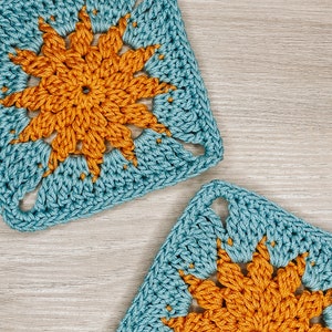 Sunshine Granny Square Crochet Pattern - Crochet Granny Square - Granny Square Pattern - Crochet Sun Pattern - Crochet Flower Pattern - PDF