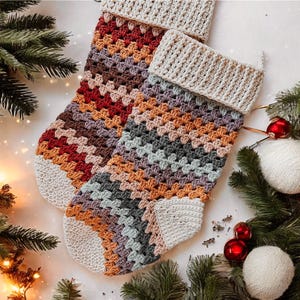 Crochet Pattern - Boho Christmas Stocking - Crochet Christmas Pattern - Crochet Stocking Pattern - Crochet for Christmas