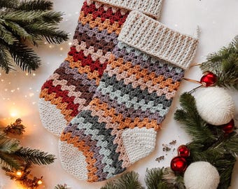 Crochet Pattern - Boho Christmas Stocking - Crochet Christmas Pattern - Crochet Stocking Pattern - Crochet for Christmas