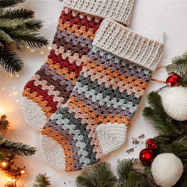 Crochet Pattern - Boho Christmas Stocking - Crochet Christmas Pattern - Crochet Stocking Pattern - Crochet for Christmas