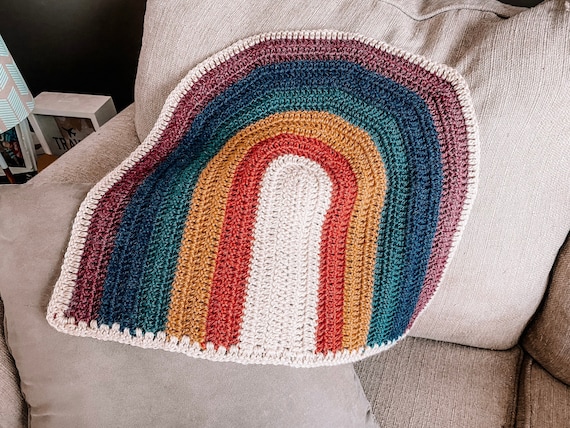 Rainbow Baby Blanket Crochet Pattern - Nursery Blanket - New Born Blanket Crochet Pattern - Colorful Blanket - Rainbow Rug Crochet Pattern