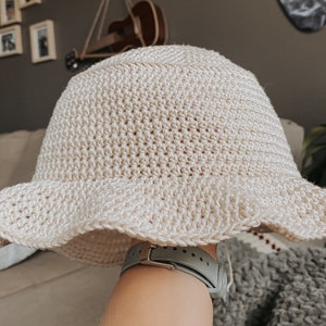 CUSTOM Solid Colour Crochet Bucket Hat 100% Cotton 4 Sizes image 3