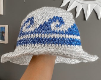 CROCHET PATTERN - Learn to Crochet - High-Tide Bucket Hat - Crochet Summer Hat - Crochet Wave Bucket Hat Pattern - Easy Crochet Pattern