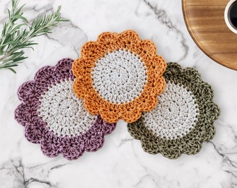 Modèle de crochet de tissu de plat de fleur - torchon au crochet facile - modèle de crochet débutant - modèle de crochet mignon - crochet de cuisine - torchon