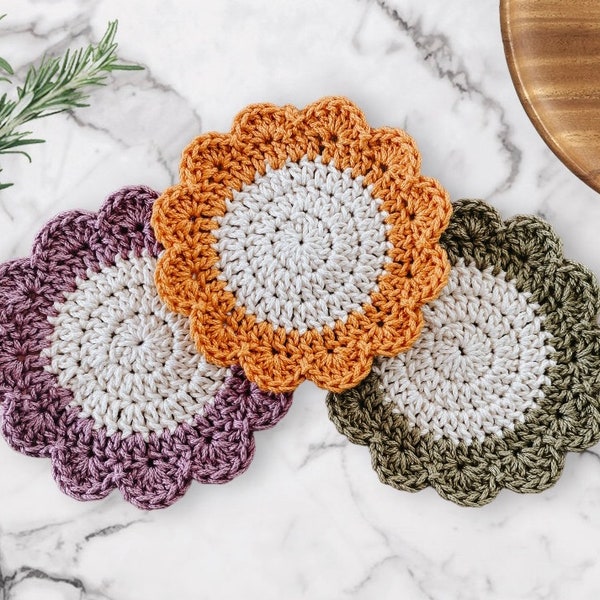 Flower Dish Cloth Crochet Pattern - Easy Crochet Dishcloth - Beginner Crochet Pattern - Cute Crochet Pattern - Kitchen Crochet - Dishcloth