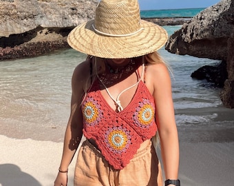 Häkelmuster - Neckholder Top - Häkel Tank Top - Häkel Top - Verstellbare Träger - Bralette Muster - Sommer Häkelmuster