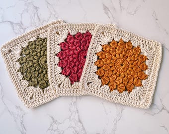 Giant Sunburst Square Crochet Pattern - Crochet Granny Square - Granny Square Pattern - Crochet Flower Granny Square - Crochet Blanket