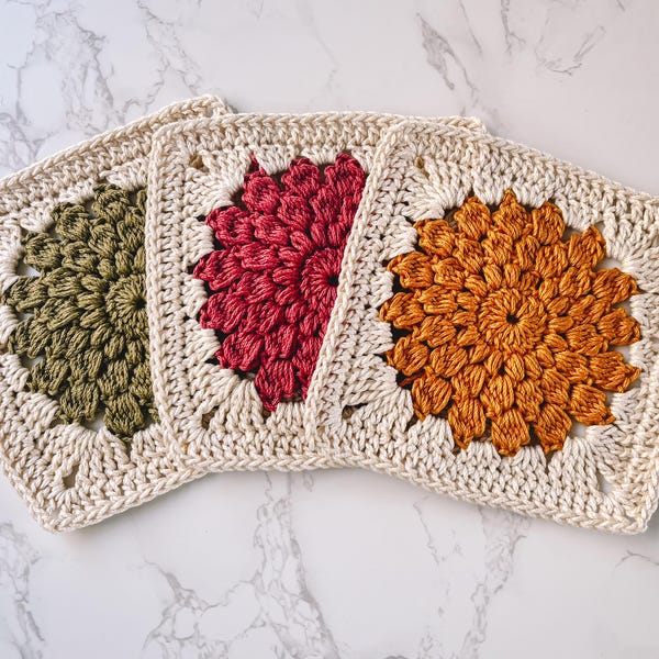 Giant Sunburst Square Crochet Pattern - Crochet Granny Square - Granny Square Pattern - Crochet Flower Granny Square - Crochet Blanket