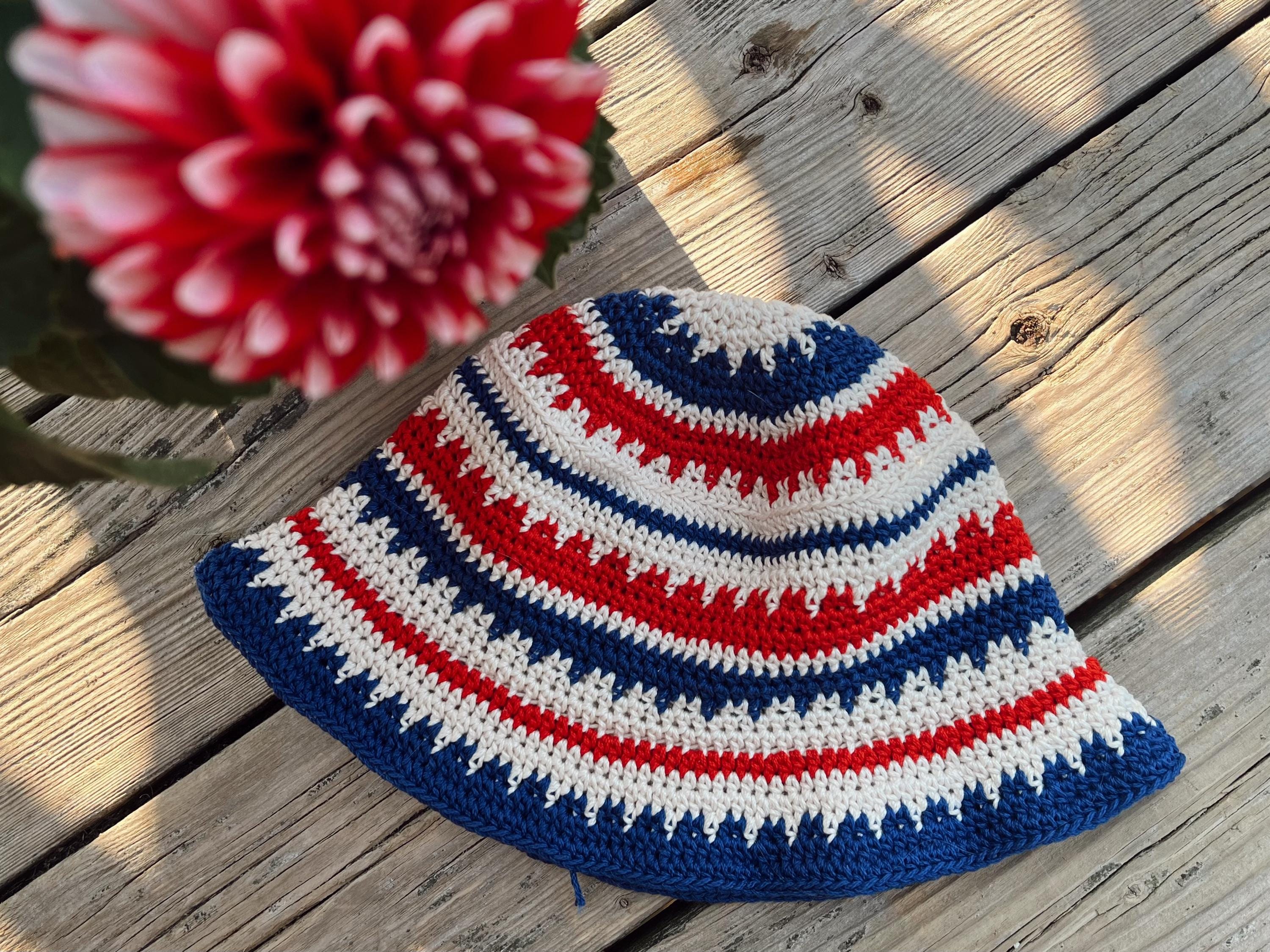 Crochet Pattern July 4th Bucket Hat - Crochet USA - Crochet  display picture 3