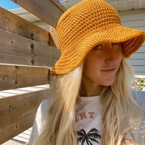 Sunshine Bucket Hat Crochet Pattern - 4 SIZES - Crochet Bucket Hat Pattern - Crochet Sun Hat -Crochet Summer Patterns - Easy Crochet Pattern