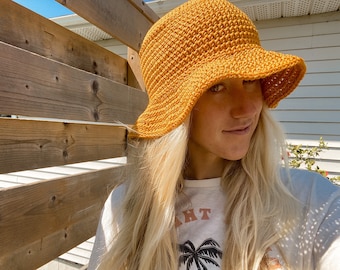 Häkelanleitung - 4 SIZES Sunshine Bucket Hat - Häkelanleitung - Häkelhut - Häkelhut - Häkelmuster Sommer häkeln - Einfache Häkelanleitung