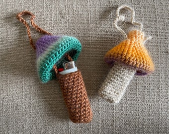 Crochet Mushroom Lighter Holder Pattern - Crochet Mushroom Holder - Crochet Mushroom Pattern - Small Crochet Items - Easy Crochet Mushroomm
