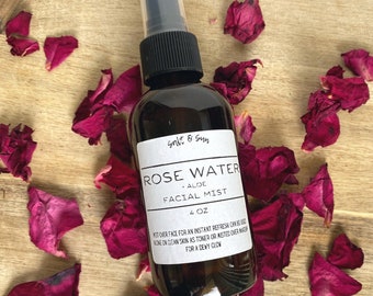 rosewater + aloe facial mist | makeup setting spray | toner | vegan