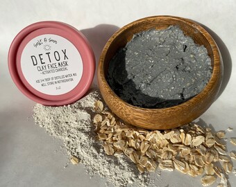 detox clay face mask starter kit | activated charcoal | skin care | all-natural