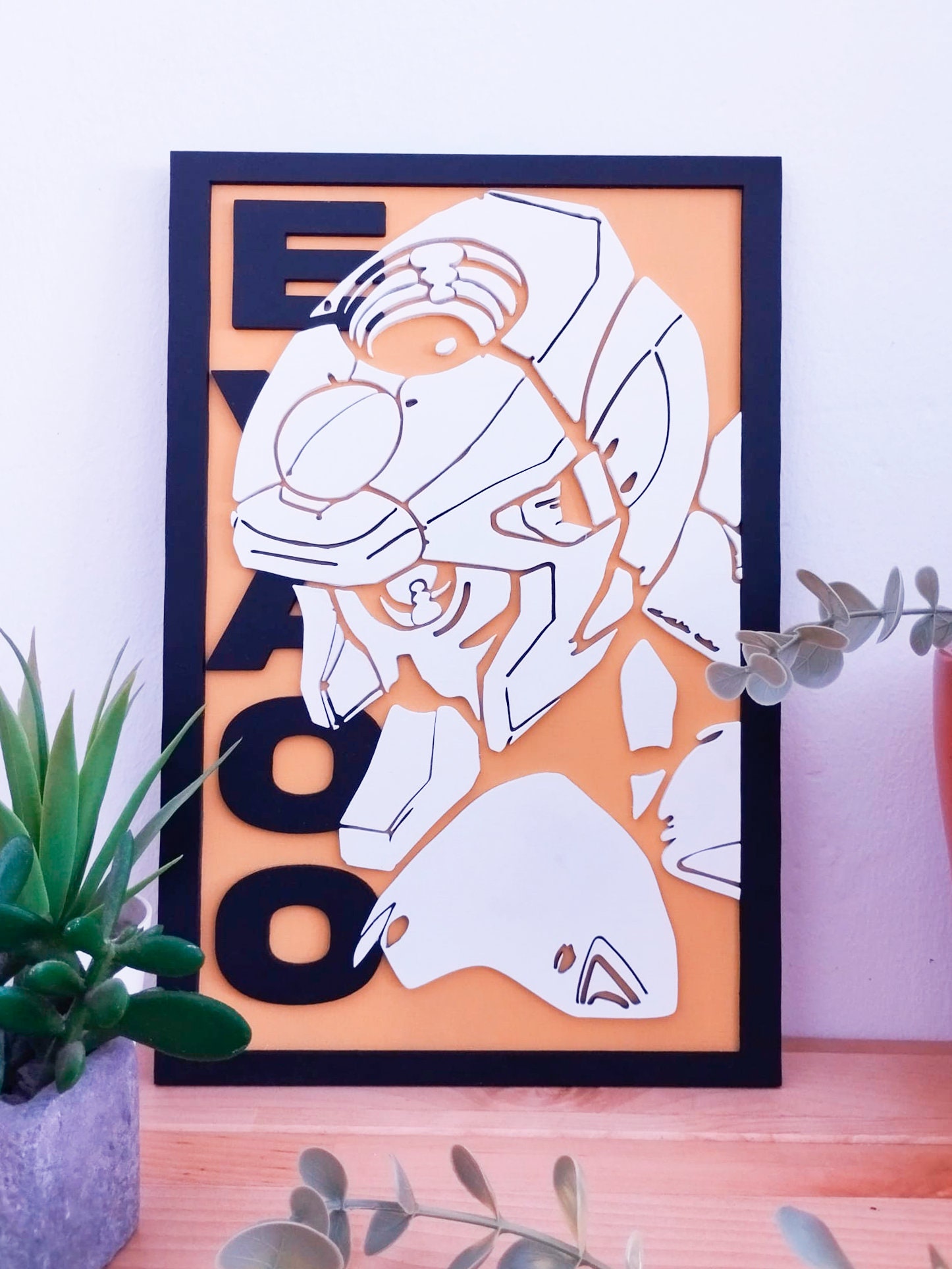 Neon Genesis Evangelion Wood Frame // Evangelion Laser Cut
