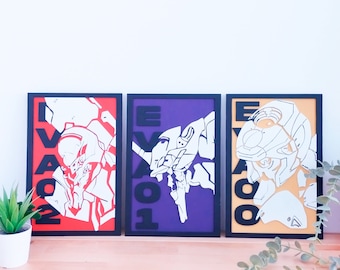 Neon Genesis Evangelion Wood Frame // Evangelion Laser Cut