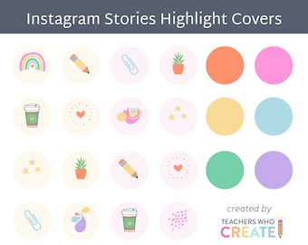 Teacherpreneur Instagram Highlight Covers | Colorful Social Media Icons (Digital Download)