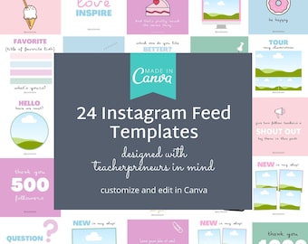 Instagram Post Templates for Teacherpreneurs | Canva Social Media Graphics (Digital Download)