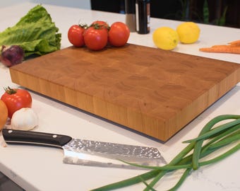 End Grain Cherry Cutting Board, Natural Wood Board, Chopping, Handmade, Maple, Walnut, Charcuterie Board, Butcher Block, Hardwood, Heirloom