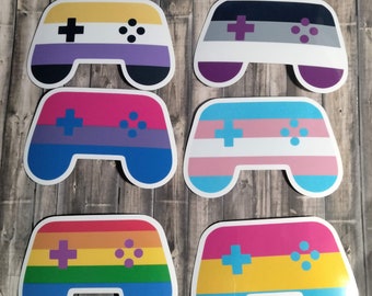 Pride Game Controller LGBTQ Waterproof Sticker Non Binary Trans Bisexual Asexual ACE Rainbow Pansexual